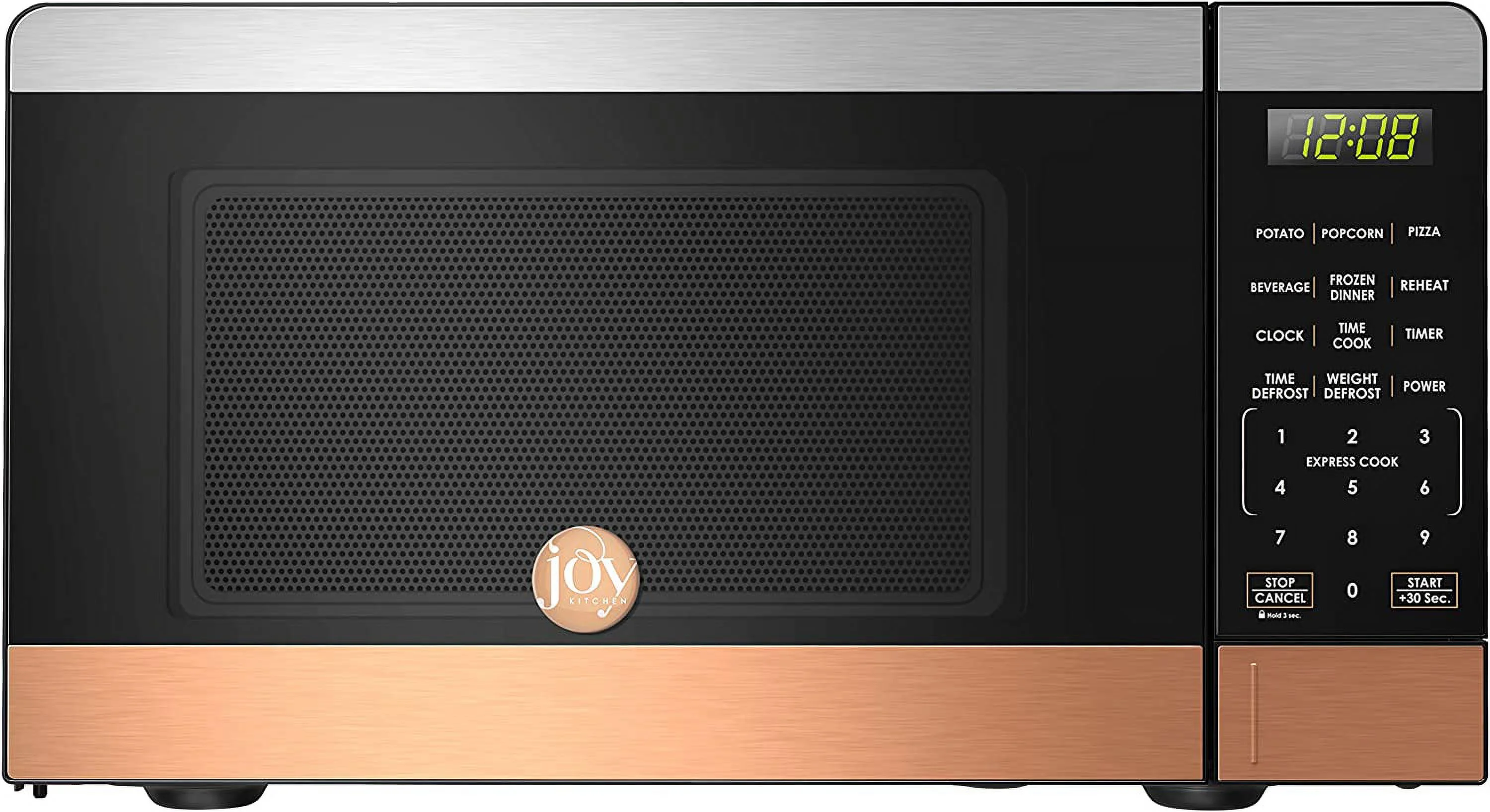 Excellent JOY Kitchen Compact Countertop Microwave Oven with LED Display  6 Auto-Preset Menus  Child Lock  Defrost & Express Cooking Features  Stainless Steel  0.7 Cu. Ft. 700W  Slive