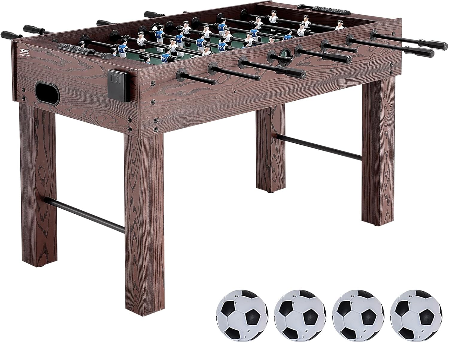 VEVOR Foosball Table, 55 inch Standard Size Foosball Table, Indoor Full Size Foosball Table for Home, Family, and Game Room, Soccer with Foosball Table Set, Includes 4 Balls and 2 Cup Holders