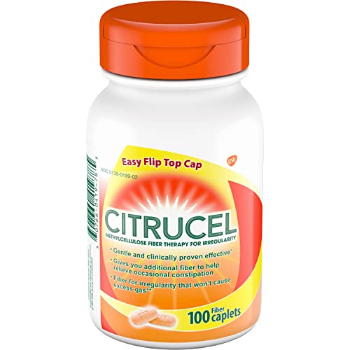 Citrucel Fiber Therapy Caplets for Irregularity, Easy to Swallow Methylcellulose , 180 Count
