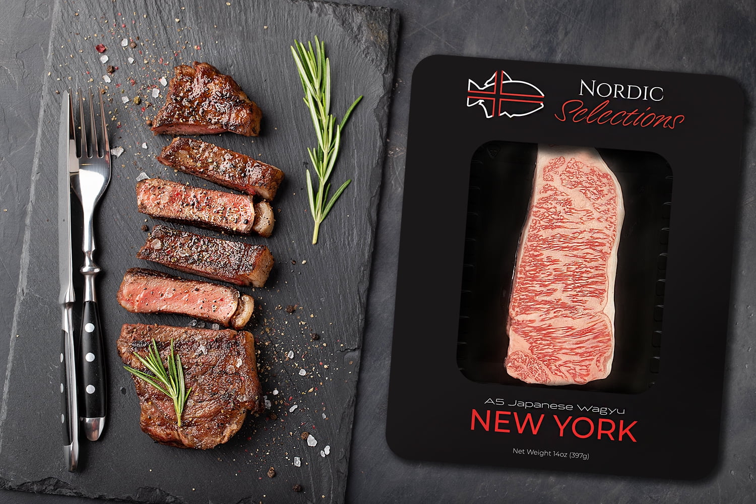 A5 Japanese Wagyu New York Strip Steak - 100% Authentic from Kagoshima Prefecture (14oz portion)