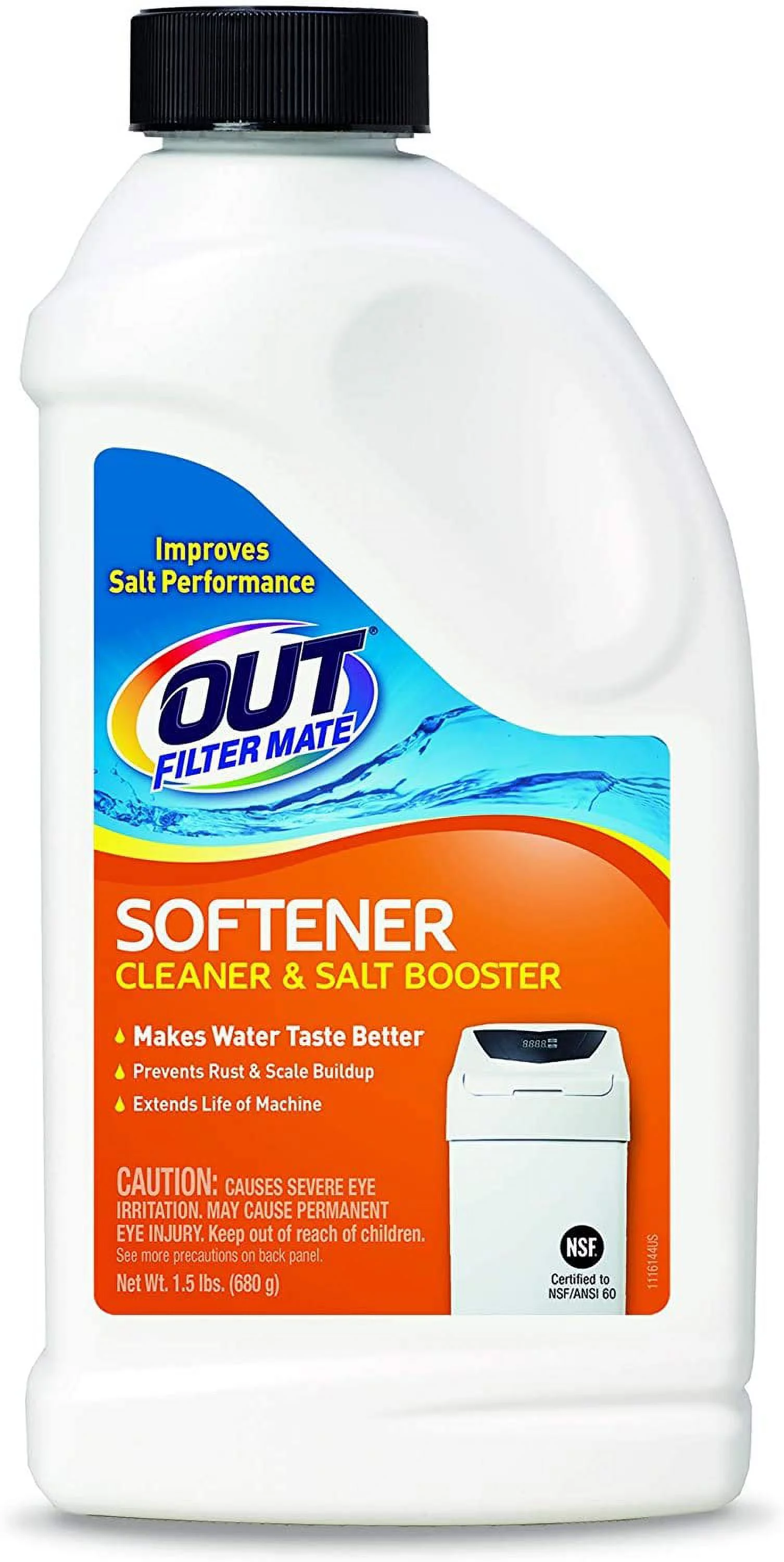 OUT Filter MateWater Softener Cleaner and Salt Booster Powder, 24 oz Bottle 2-Pack