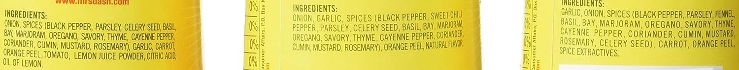 Mrs. Dash Combo All Natural, Salt-Free Seasoning Variety Pack 2.5 oz | 3 Flavors | Original, Onion & Herb, Garlic & Herb (ONDGO Packaging)