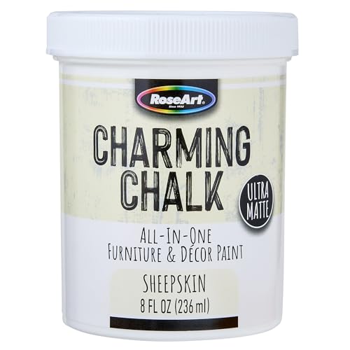 Charming Chalk All-In-One Furniture & Décor Paint - 8oz Cottage White, Ultra Matte Chalk Finish Paint, Ideal For All Techniques Including Distressing, No Prep Needed, Made In USA