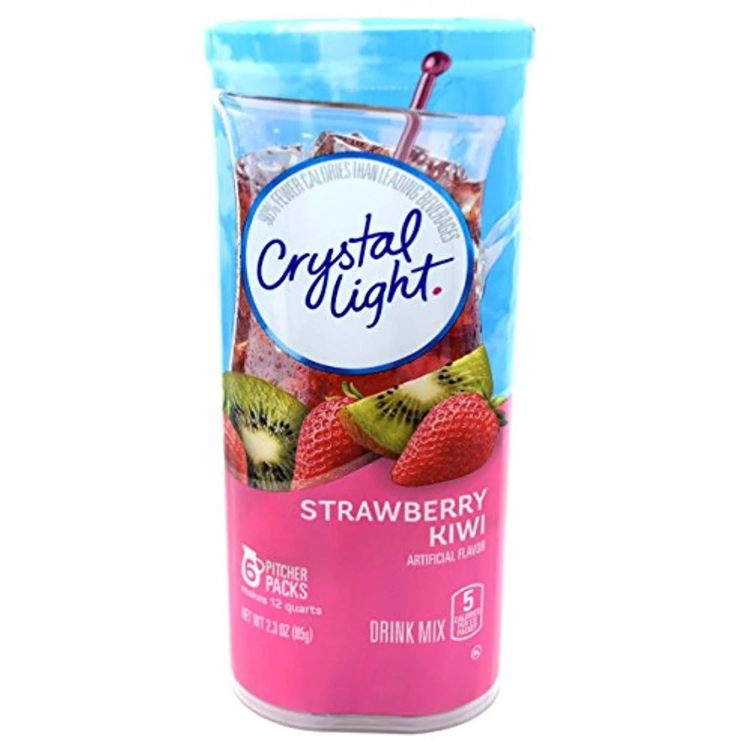 Crystal Light Strawberry Kiwi Drink Mix (12-Quart), 2.3-Ounce Canisters (Pack Of 4)