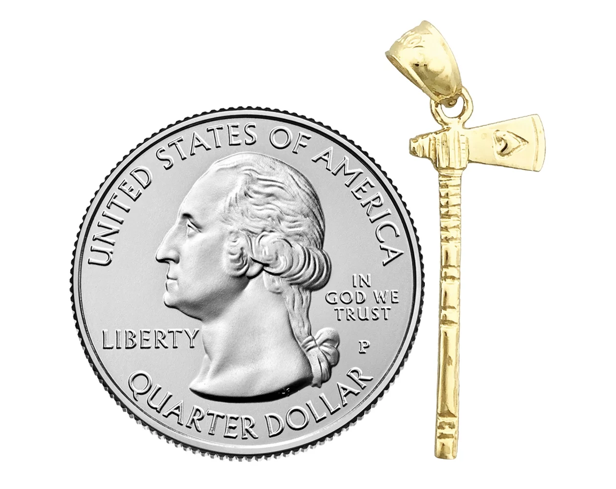 14K Gold Tomahawk Ax Charm