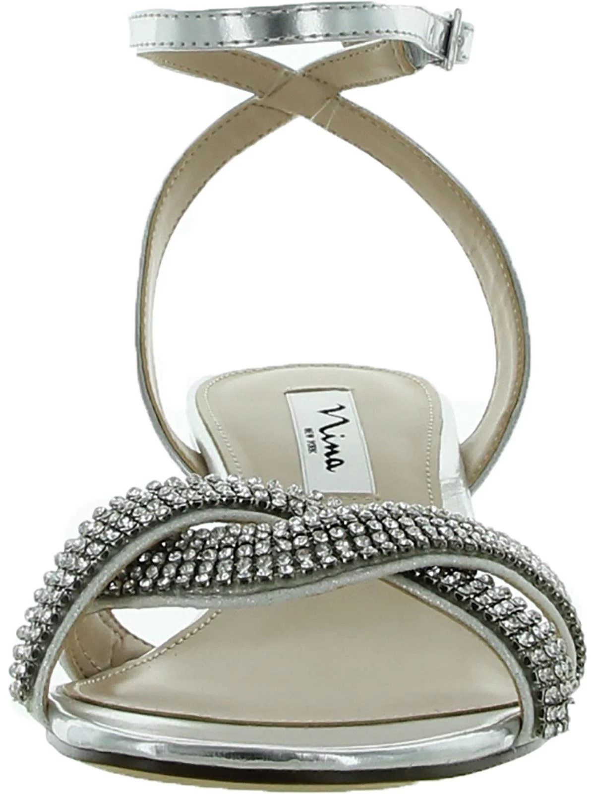 Nina Womens Florina Patent Leather Embellished Evening Sandals