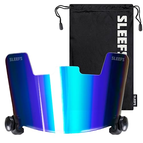 SLEEFS Football Helmet Visor - Tinted Professional Football Visor/Shield - Fits Youth & Adult Helmets - Includes Quick Visor Clips + Microfiber Travel Bag