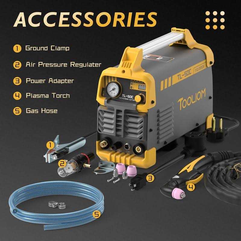 TOOLIOM 50A Non-Touch Pilot Arc Air Plasma Cutter Dual Voltage 110v/220v Igbt Inverter Metal Cutting Machine 1/2 Clean Cut - Shop Hardware Tools Online Store