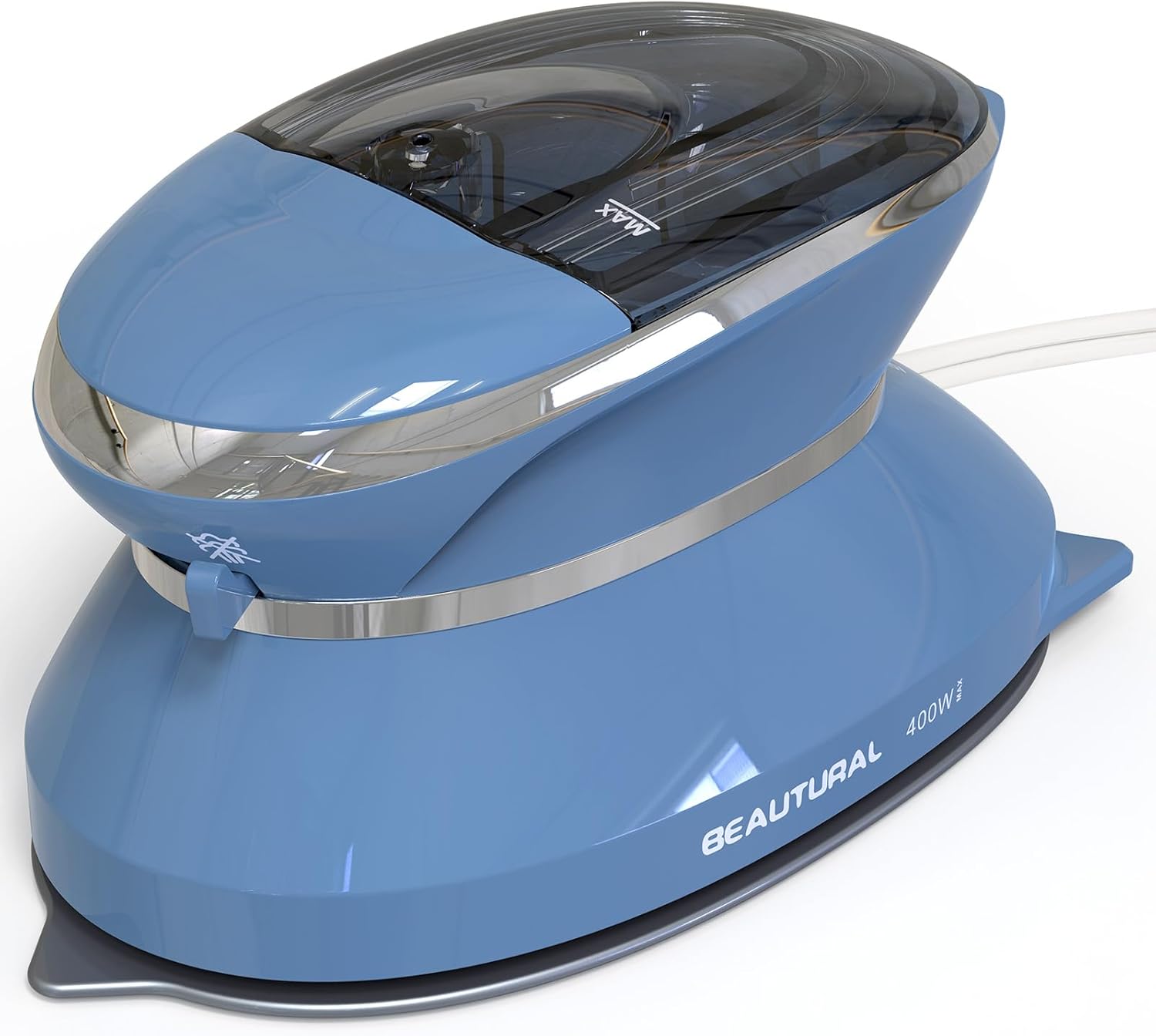 BEAUTURAL Mini Travel Steam Iron for Clothes with Dual Voltage, Non-Stick Soleplate, One Temperature Technology, Detachable Water Tank, Ideal for Sewing, Quilting and Handcraft