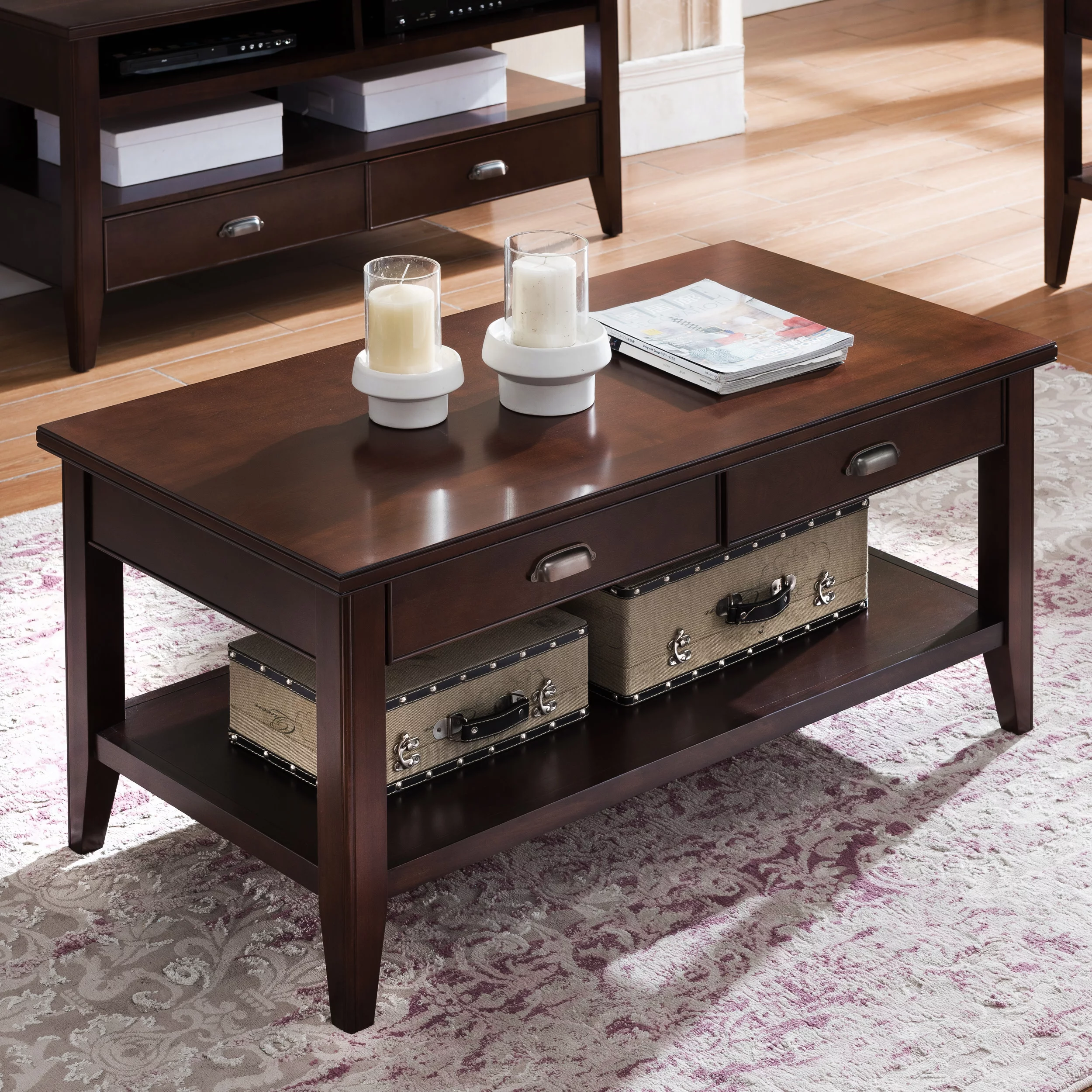 Laurent Coffee Table in Chocolate Cherry
