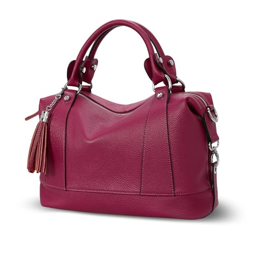 HESHE Womens Genuine Leather Handbags Purse Crossbody Satchel Tote Bags Ladies Real Leather Bags