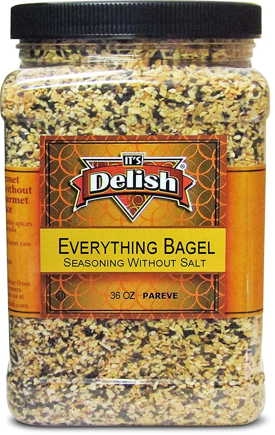 Everything Bagel Seasoning Blend with No Salt by It's Delish, 36 OZ 2.25 LBS Jumbo Container  Premium All Natural Bagel Spice Seasoning Mix Without Salt for Bagels, Buns, Bread, Salad Topping...
