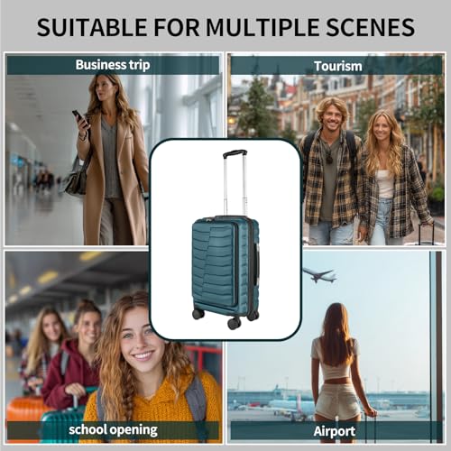 Lightweight Luggage with Spinner Wheels & YKK Zipper, 3-Piece Travel Suitcase ABS+PC Hardshell Luggage Set with TSA Lock, Light Avocado Green (20+24+28 inch)