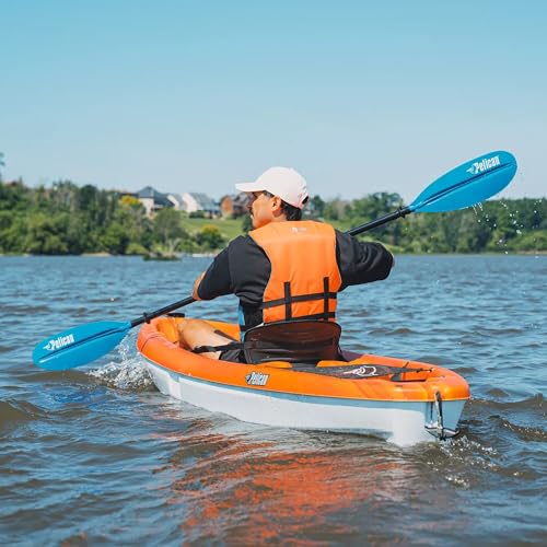 Pelican- Standard Kayak Paddle - Aluminum Shaft and a Durable Polypropylene Blade - 0/65° Blade Angle - with Drip Ring