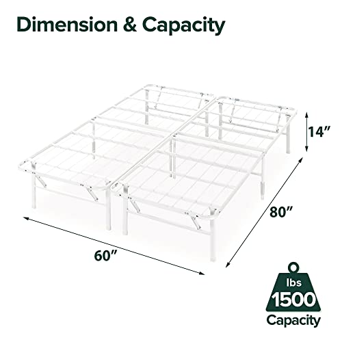 ZINUS Rumi 14in Full Metal Bed Frame, Quick Assembly SmartBase® Mattress Foundation, Heavy Duty Sturdy Steel with No Box Spring Needed, Eco-Friendly Packaging, Black