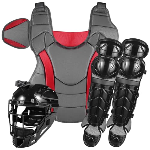 Baseball Catcher’s Gear Kit | Includes Chest Protector, Helmet, Leg Guards | Lightweight & Breathable – Baseball Protective Equipment | Ages 15 & Older