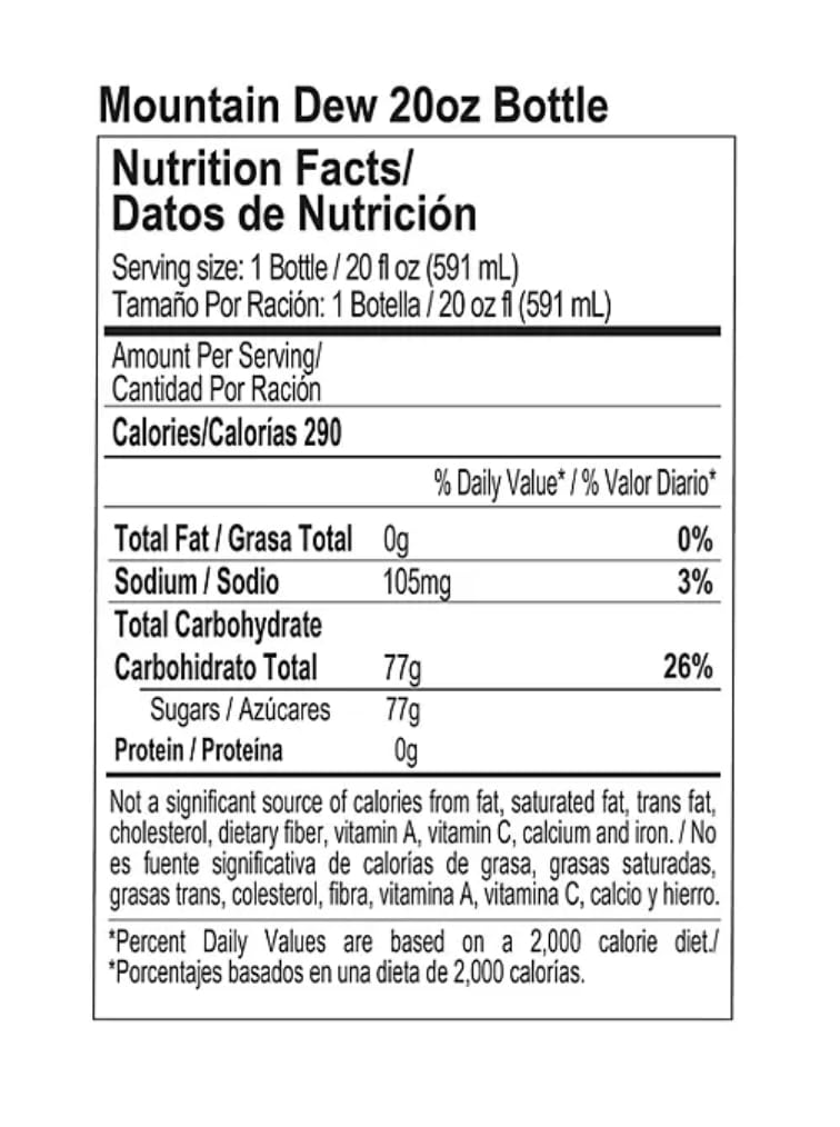 Mountain Dew Soda, 20 fl oz (Pack of 12)