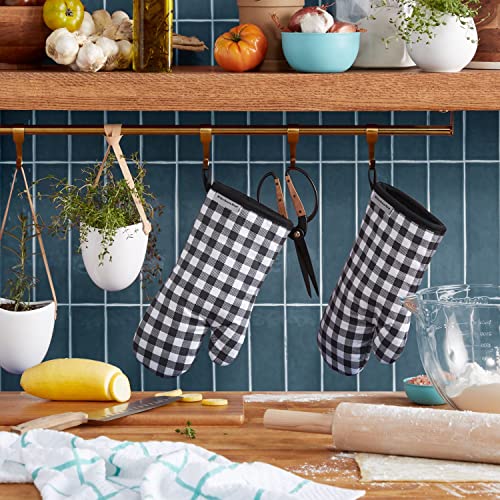 KitchenAid Gingham Oven Mitt 2-Pack Set, Passion Red, 7
