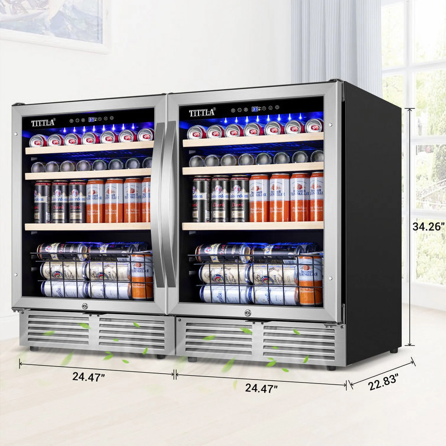 Tittla Beverage Refrigerator,300 Can 48