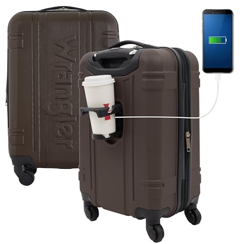 Wrangler Astral Hardside Luggage, Cedar, 20-Inch Carry-On