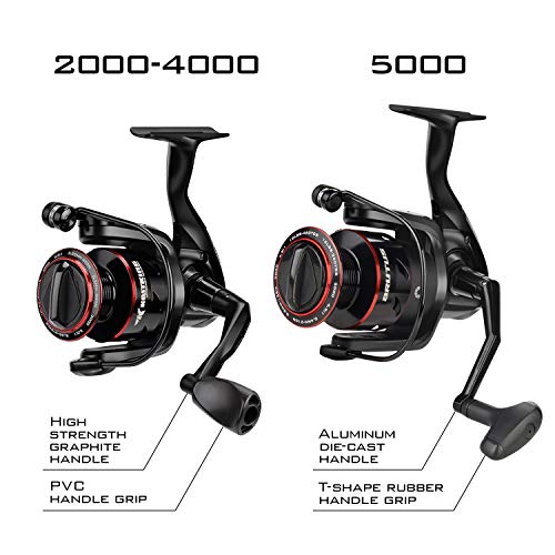 KastKing Brutus Spinning Reel, Freshwater Spinning Fishing Reels, Graphite Frame, CNC Aluminum Spool, 5.2:1 Gear Ratio, 4+1 Ball Bearings
