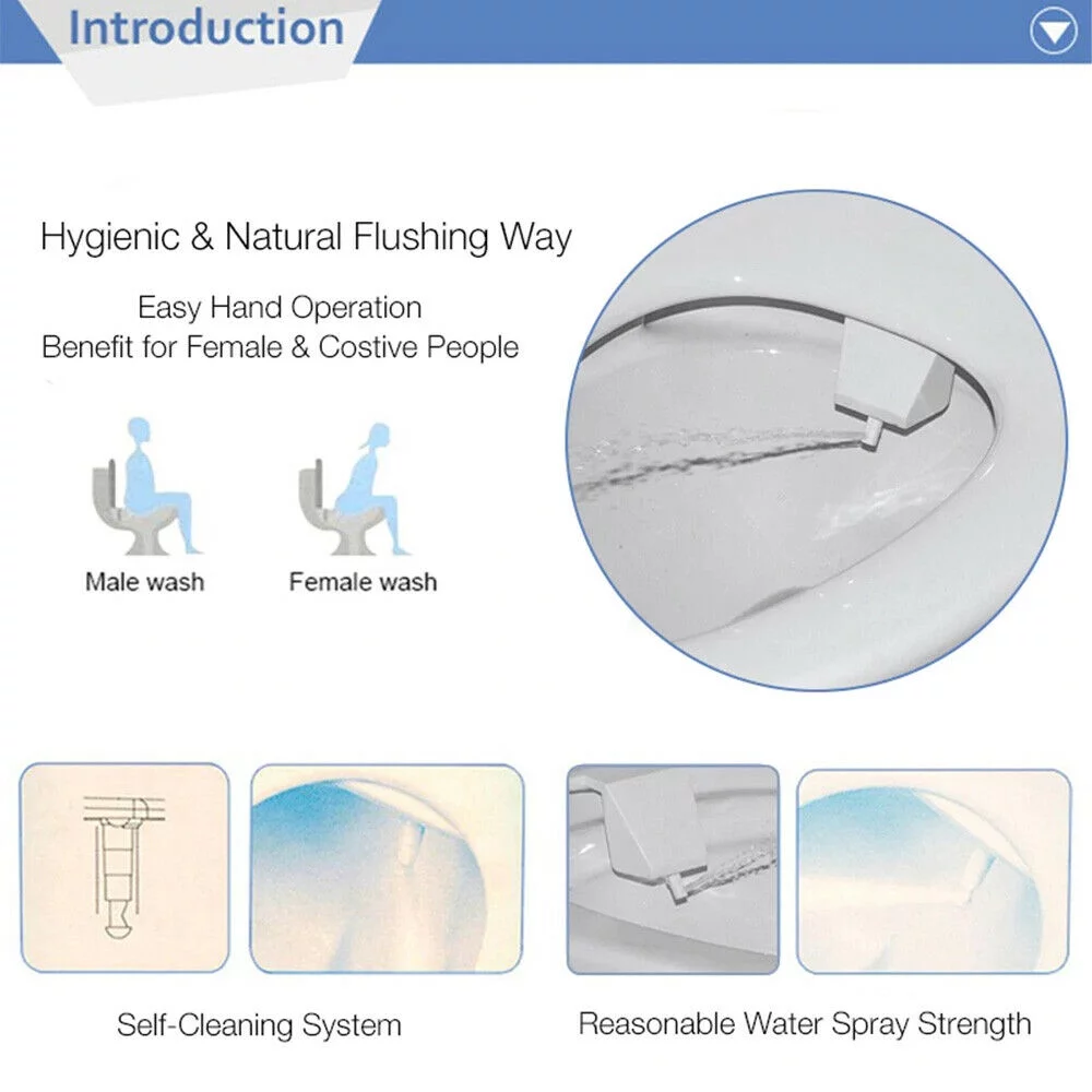 Bathroom Bidet Toilet Fresh Water Spray Clean Seat Non-Electric Kit Attachment