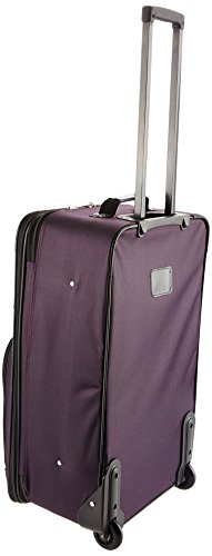 Rockland Fashion Softside Upright Luggage Set, Expandable, Kensington, Black and White, 2-Piece(14/19)