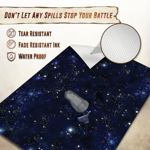 Battle Game Mat - 48x48 - Dungeons Tabletop Dragons Dice Role Playing Map - Wargaming RPG Warfare 40k Flames War - Reusable Miniature Figure Board Games - Warhammer Gaming Vinyl Mat