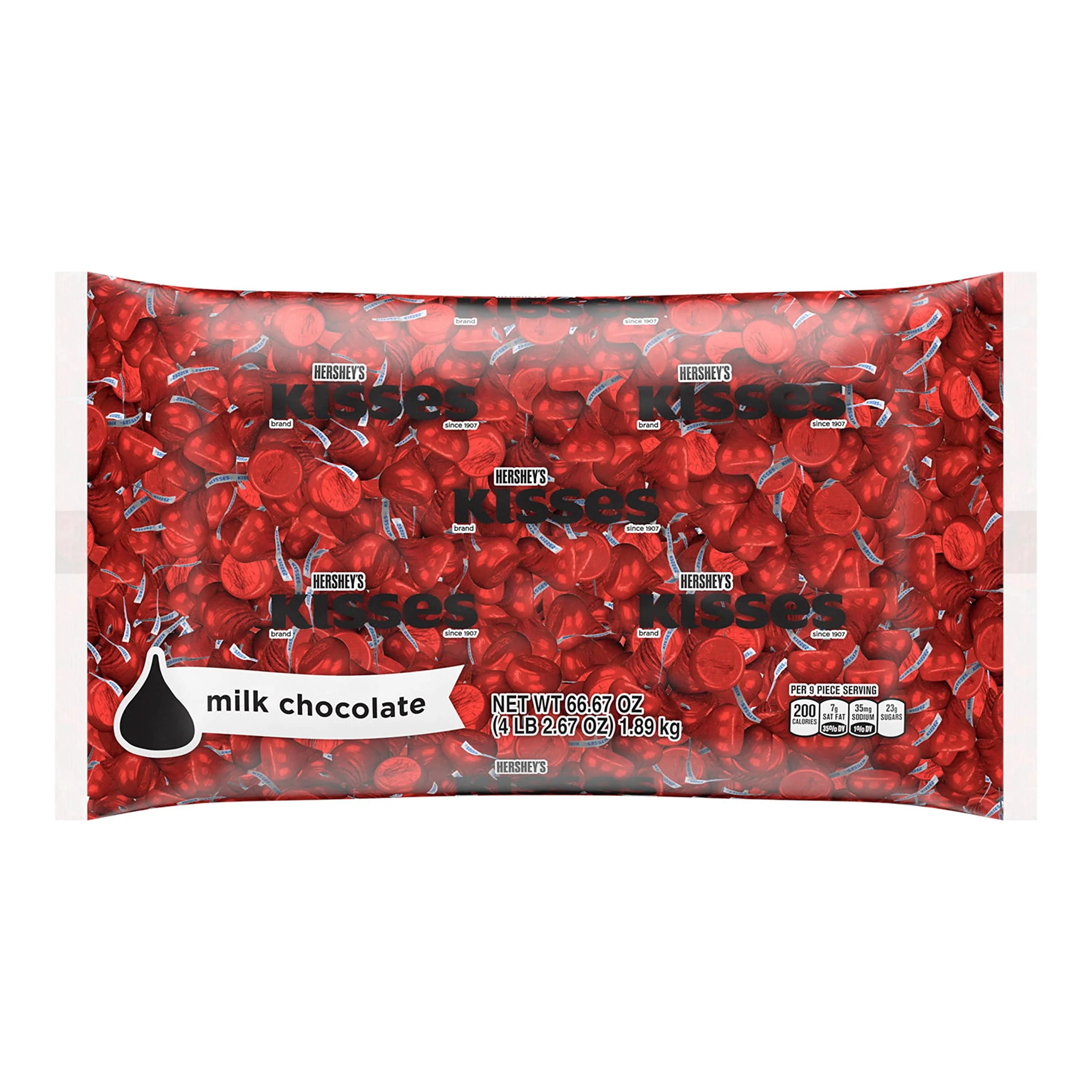 Hershey,S Kisses Milk Chocolate Candy Bulk Bag, 66.67 Oz
