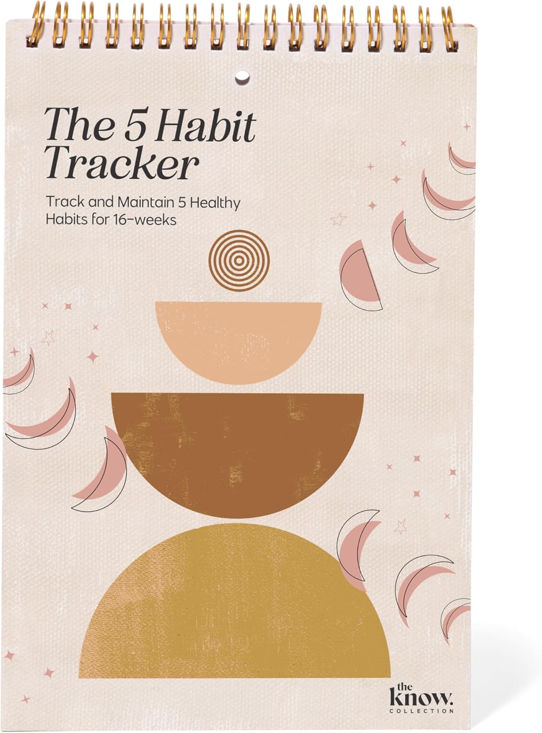 Weekly Habit Tracker – Habit Tracker Journal for 17 Weeks with Self-Reflection Section – Gold Spiral Bound Habit Planner to Track Progress – Thick Cardstock Paper – ADHD Journal