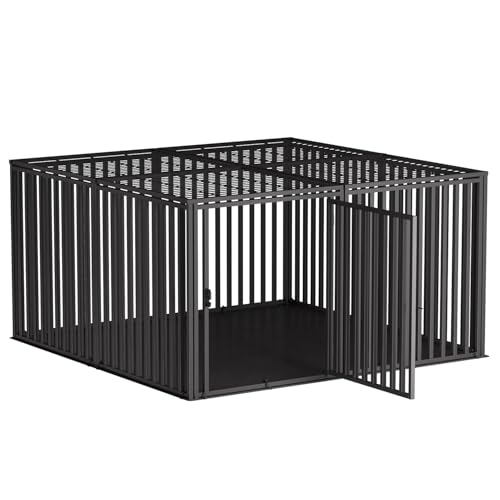Steel Tube Heavy Large Dog Crate with Mat Base, 48