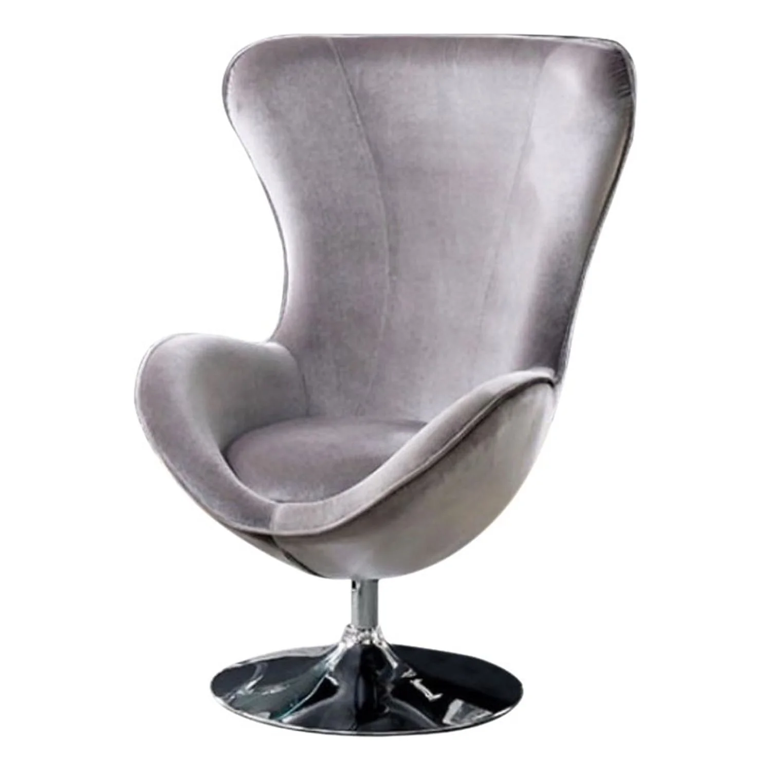 BenJara Eccentric Contemporary Flannelette Fabric Accent Chair With Ottoman, Gray-Color:Gray