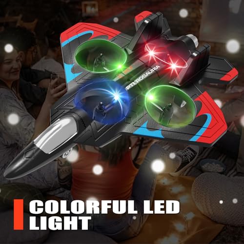 4DRC V32 Foam RC Planes Remote Control Airplanes for Kids Adults 8-16, RC Airplane Drone Helicopter with Light, 360° Flip Fighter Jet Toys, Stunt Roll, Airplane Toy Gifts for Kids Adults Beginners