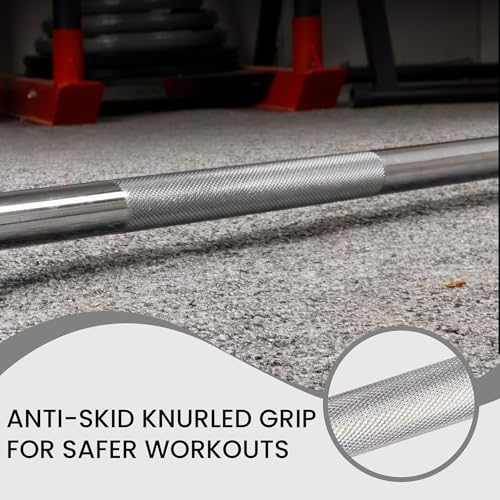 1 Inch Stardard Barbell Bar for Weightlifting and Power Lifting, 300 Pound Capacity, Multiple Size, Multiple Color