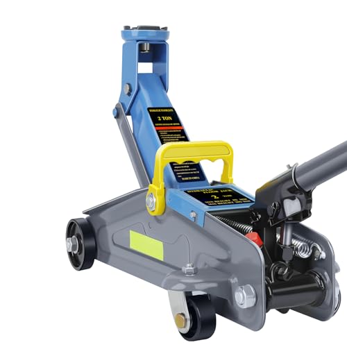 2T Floor Jack with Quick Lifting Range of 5.11-13 inches, Portable Hydraulic Floor Jack with Reflective Strip Suitable for Night Use, 6600 pounds Car Jack Suitable for Various Vehicle Models