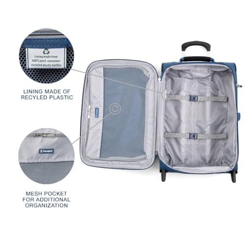 Travelpro Maxlite 5 Softside Expandable Upright 2 Wheel Carry on Luggage, Lightweight Suitcase, Men and Women, Burgundy, Carry On 22-Inch