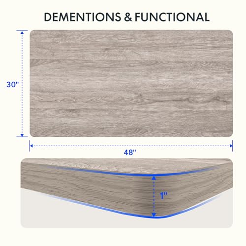 FLEXISPOT EN2 Whole-Piece Standing Desk with Clamp Power Strip, 55 x 28” Electric Stand Up Height Adjustable Desk with Cable Management (Black Frame + 55