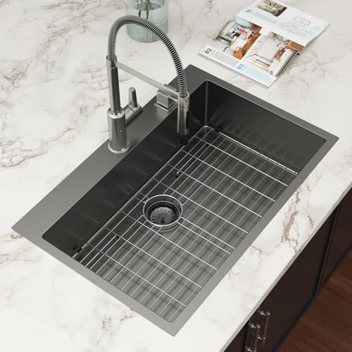 25 Inch Utility Laundry Sink Drop In 16 Gauge Stainless Steel Single Bowl Laundry Room Sink Laundry & Utility Room Kitchen Sinks 25