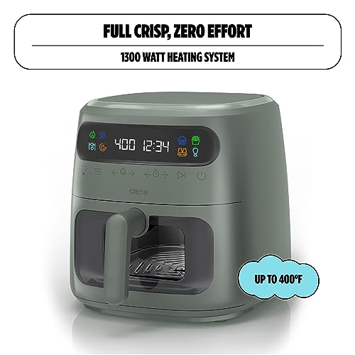 CRUX x Marshmello 8.0 QT Digital Air Fryer with TurboCrisp Technology, Touch Screen Temperature Control, Timer and Auto Shut-off, Fully Programmable, Silicone Liner Included, Lavender
