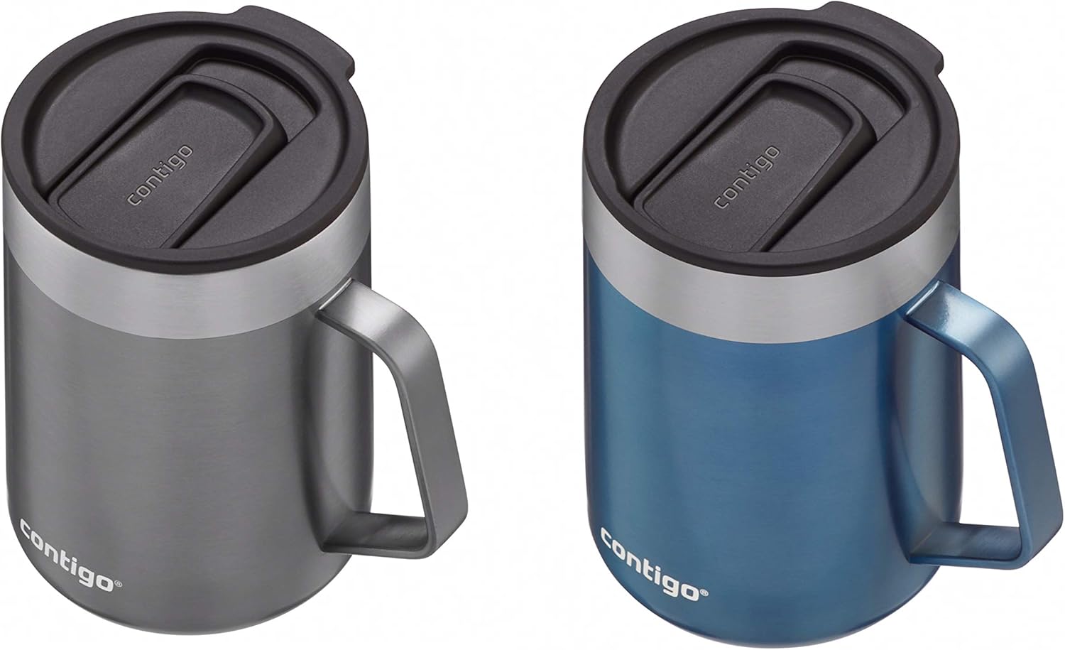 Contigo Stainless Steel Travel Mugs with Splash-Proof Lids (14oz & 16oz)