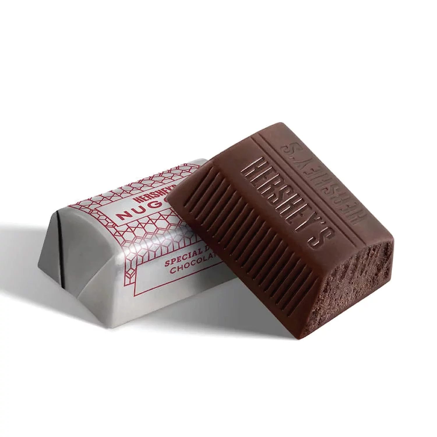 HERSHEY'S NUGGETS SPECIAL DARK Mildly Sweet Chocolate Candy Bars, Silver Foils, Bulk Pack 2 Pounds