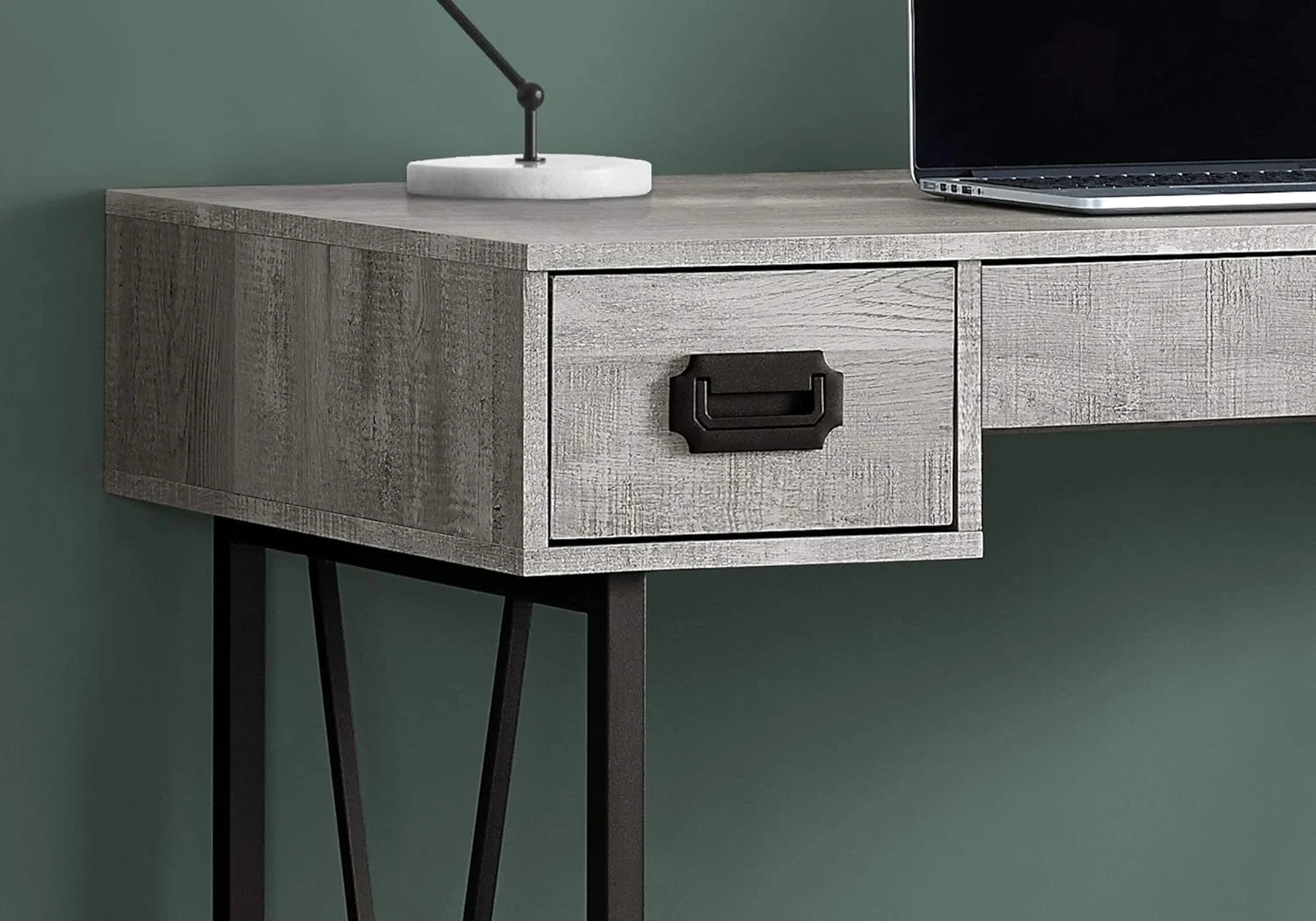 Laptop Table With Drawers-Industrial Style-Metal Legs Computer Desk Home & Office, 48