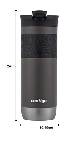 Contigo SNAPSEAL Insulated Stainless Steel Travel Mug with Grip 20oz. Blue Corn Transparent Satin & Midnight Berry