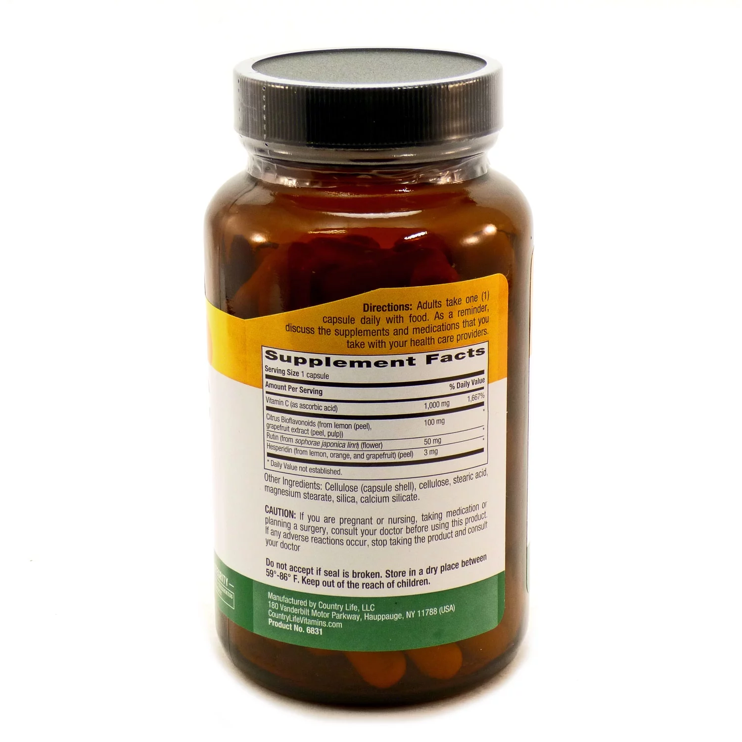 Maxi-C 1000 mg (with Bioflavonoids & Rutin) by Country Life 90 Capsules