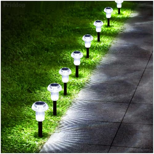 Solar Lights Outdoor Pathway Lights 12 Pack LED Waterproof Color Changing Mushroom Shape for Garden Driveway Walkway Landscape Path Lawn Yard Decor