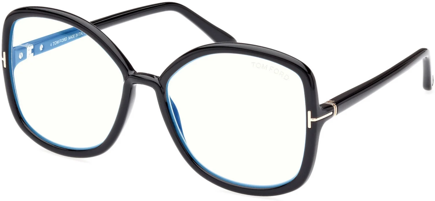 Tom Ford Blue Light Block Butterfly Ladies Eyeglasses FT5845-B 001 56