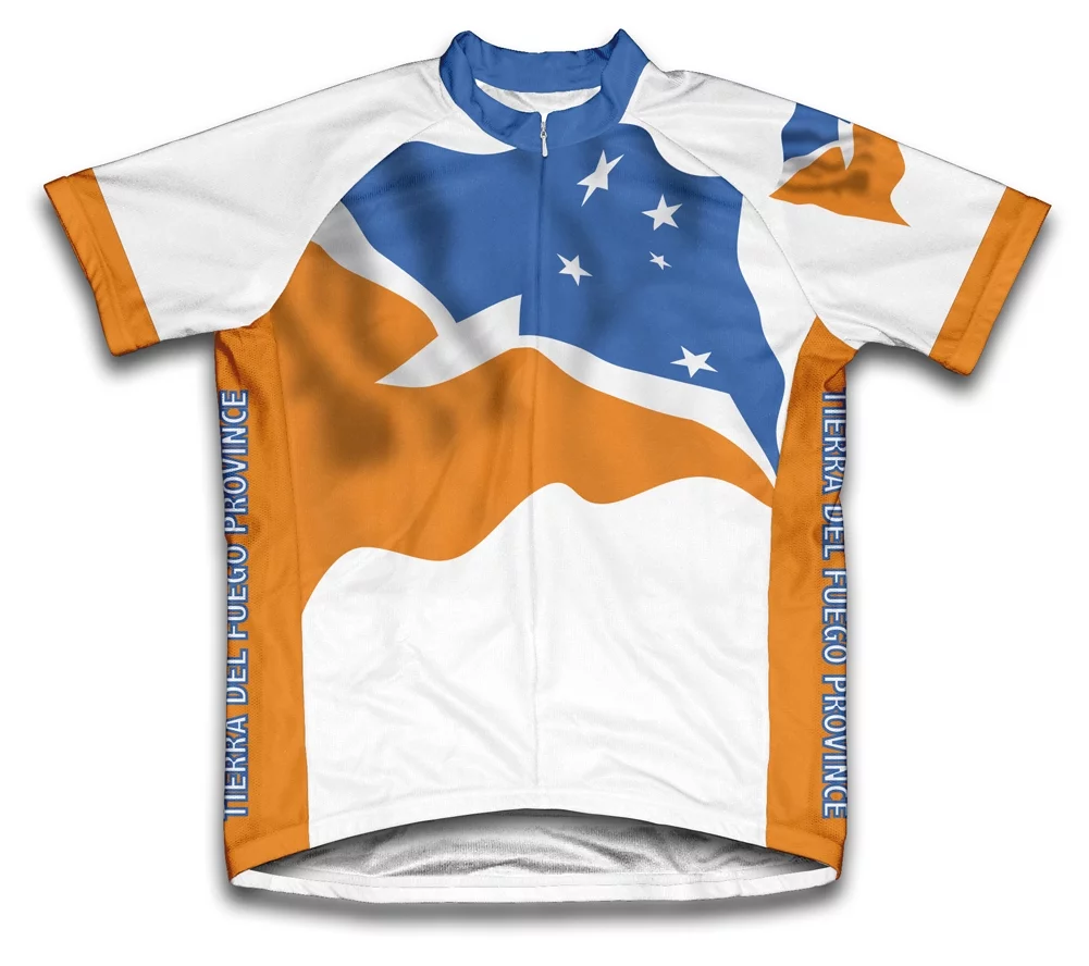 Tierra Del Fuego Province Flag Short Sleeve Cycling Jersey  for Men - Size XS