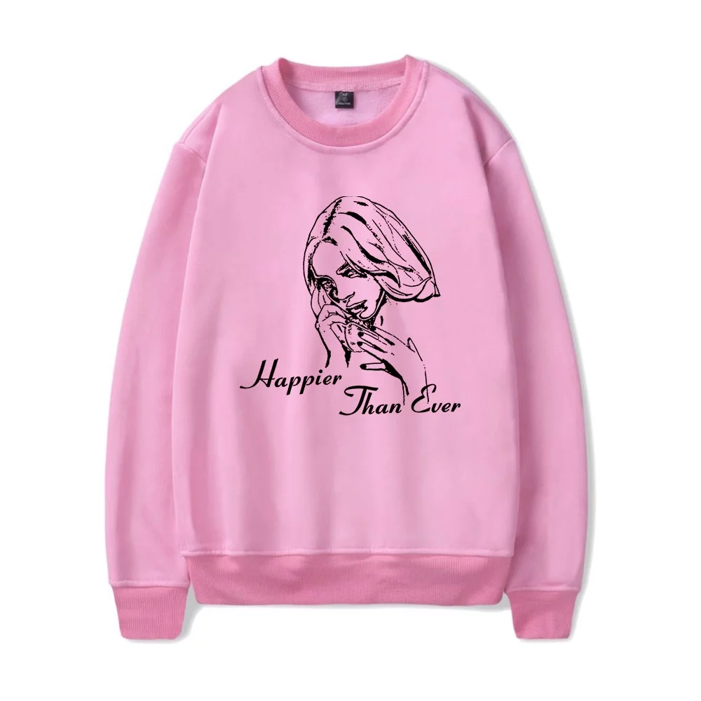 Billie Eilish Happier Than Ever Merch Crewneck Sweatshirt Man/Woman Hip Hop Hoodies Fans Sweatshirts Printed Casual Clothes