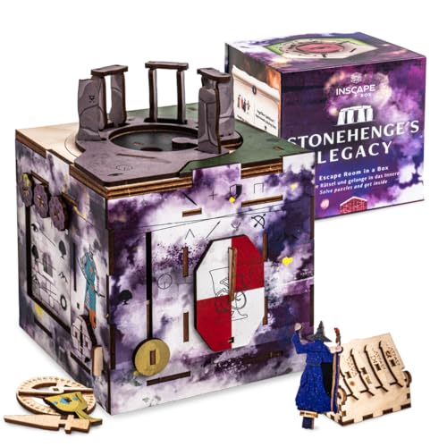 INSCAPE Cluebox Stonehenge´s Legacy - Puzzle Box - Interactive Wooden Escape Room in A Box for Adults with Hidden Compartments - Gift Idea for Puzzle and Mystery Fans - Brain Teaser