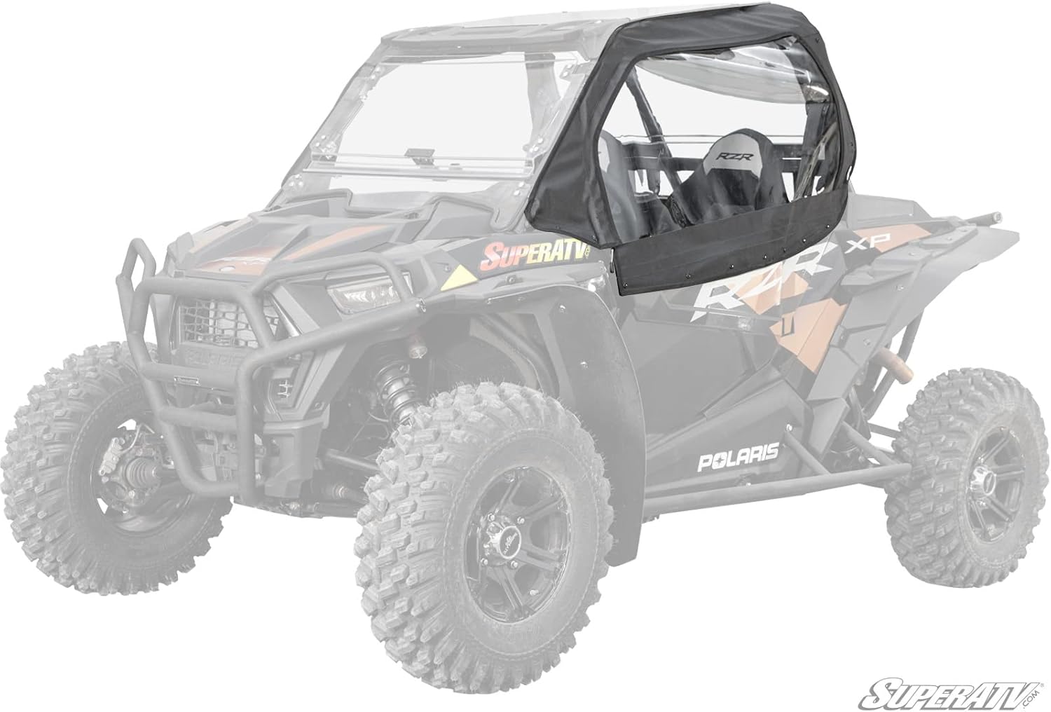 SuperATV Primal Soft Cab Enclosure Upper Doors for Polaris RZR 900 (See Fitment) - 2 Upper Doors - Resistant to Water, Tears, UV Rays - Velcro Strips and Snaps Hold Doors Securely to Frame - USA Made